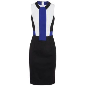 French Connection Color Block Shift Dress 2 NWOT